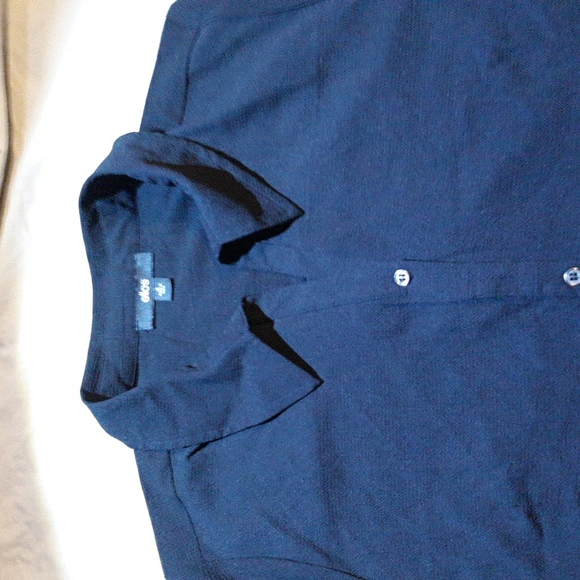 Textured button down w/roll tab sleeve - Picture 2 of 13